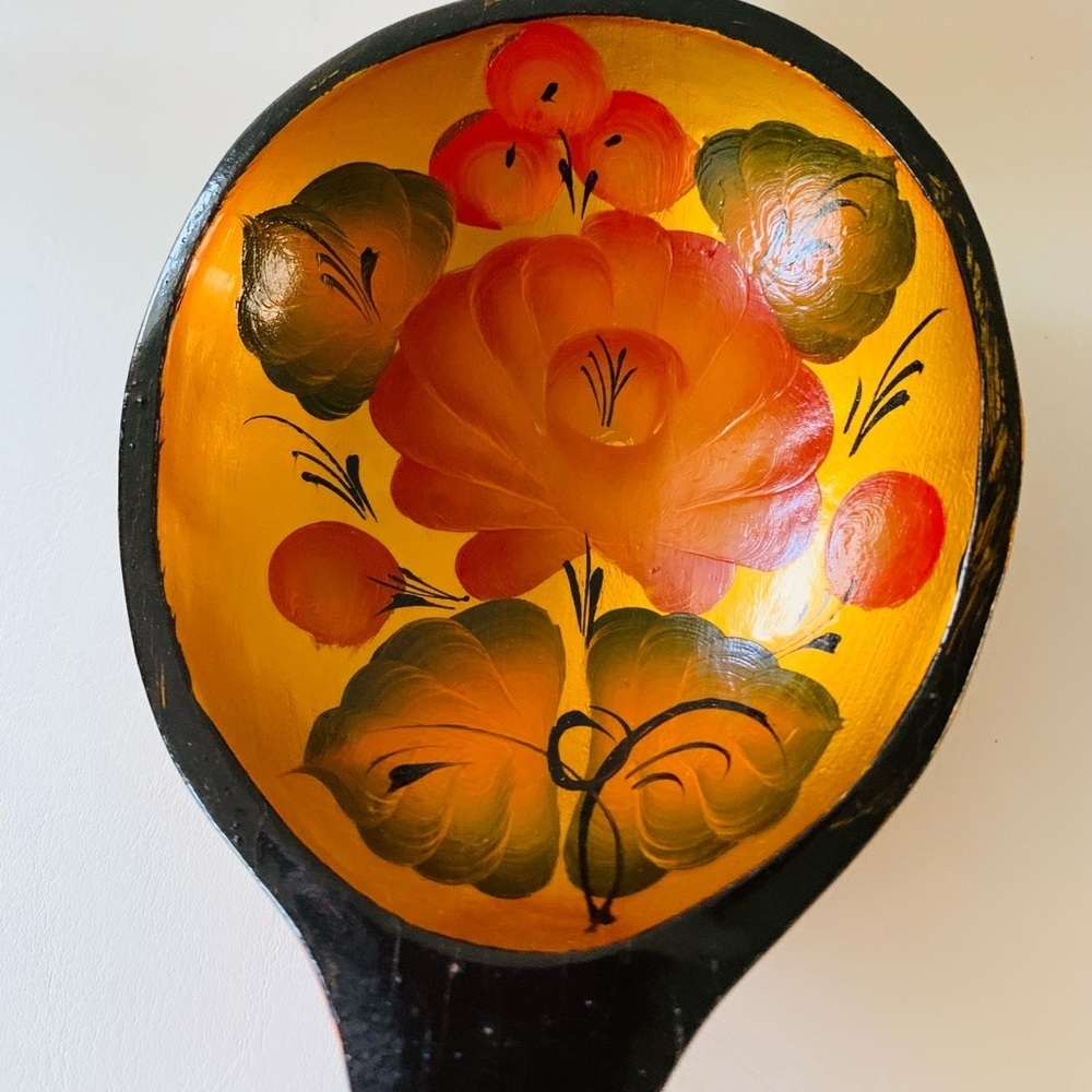Wooden hand painted spoon
